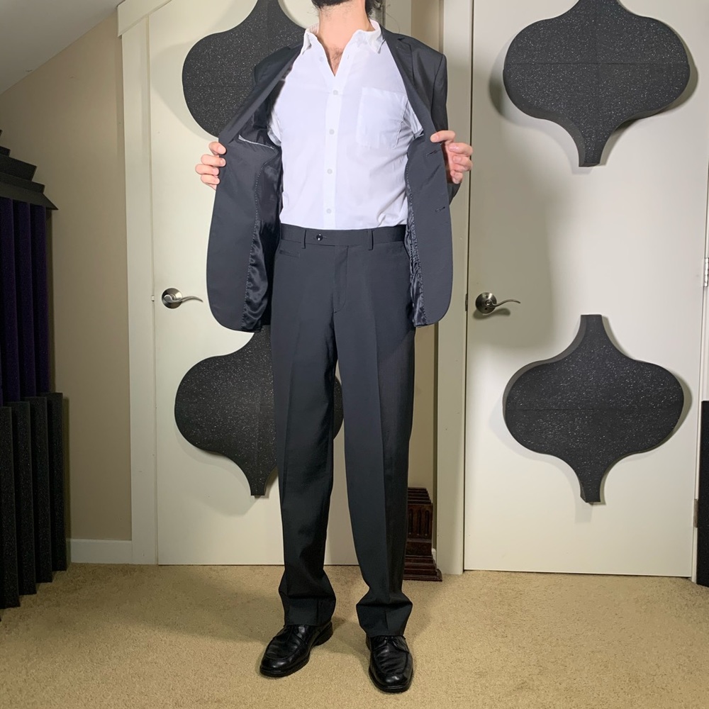 Mark Eckō Charcoal Grey Black Suit 38R - Picture 3 of 6